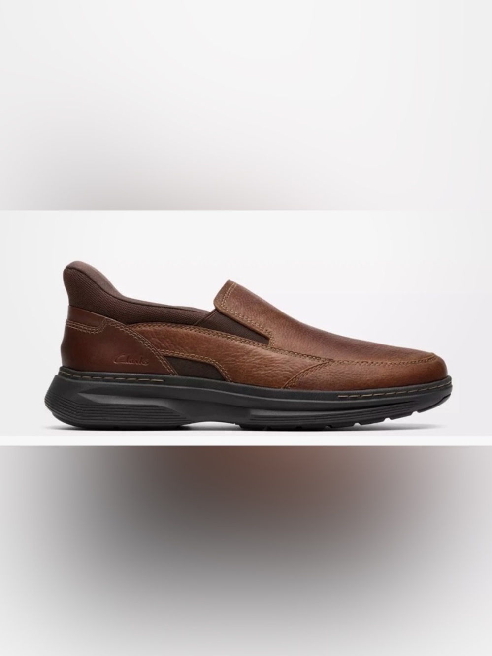 Clarks Men's Brown Leather Slip-On Comfort Loafers